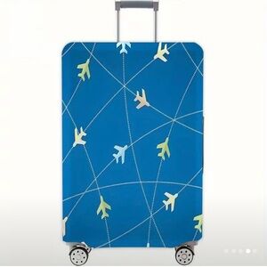 Blue Airplane Pattern Luggage Protective Cover
